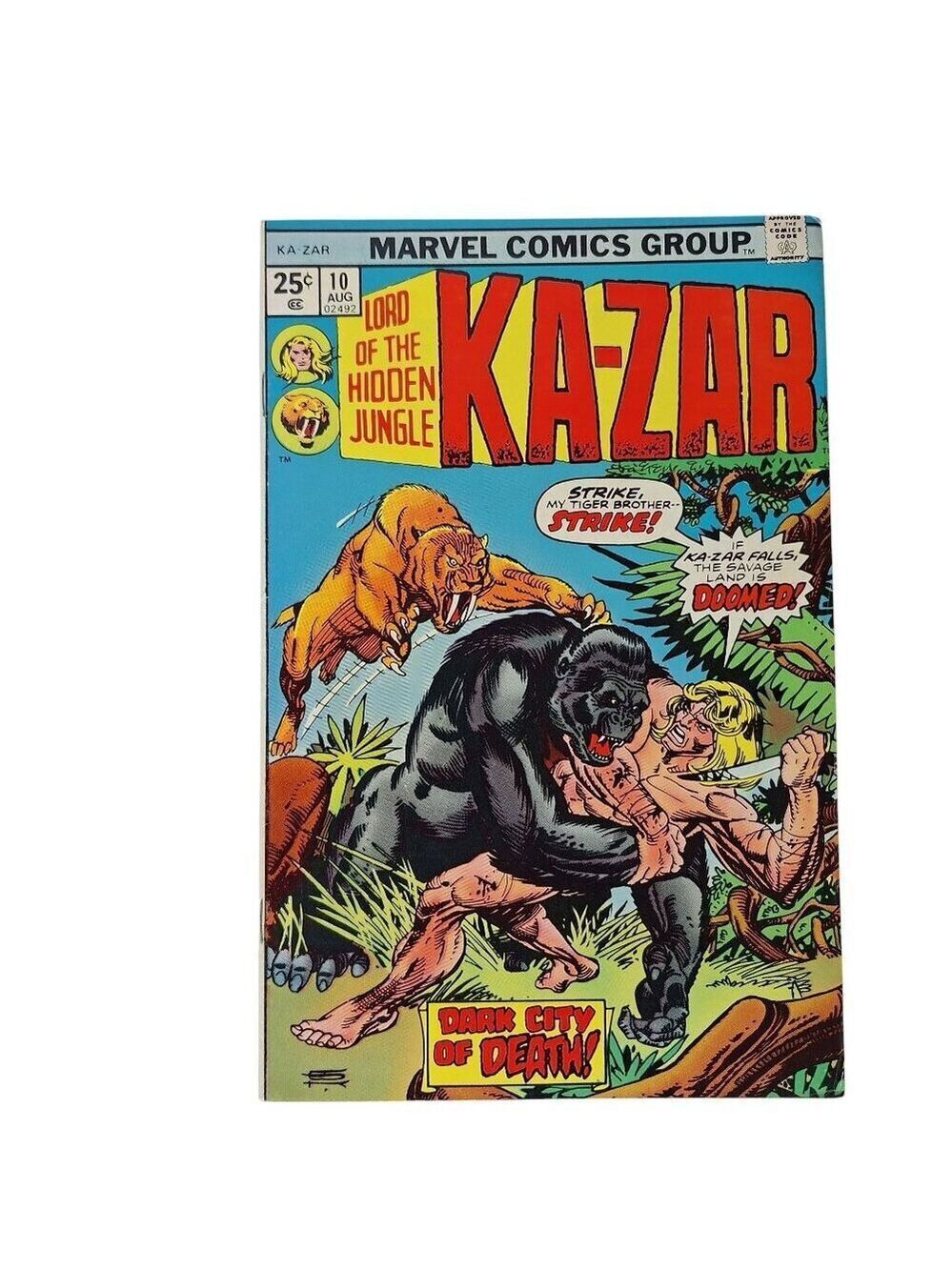 Marvel Ka Zar Lord Of The Hidden Jungle #10 Comic Book 1975